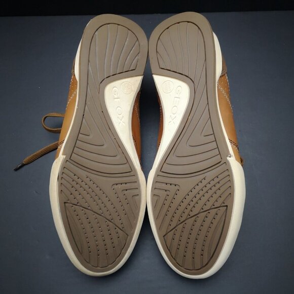 Geox Respira Men's Size 10 Dark Brown & Tan Leather & Suede Tie Closure Shoes - Picture 5 of 10